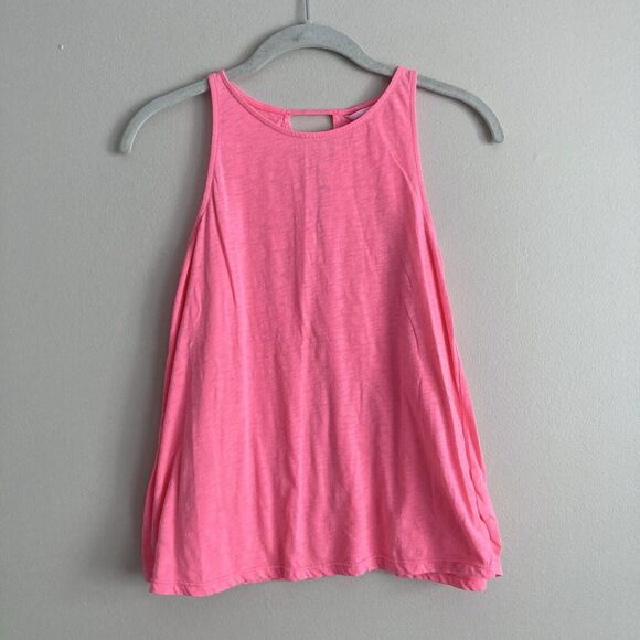 Lilly Pulitzer Women's Neon Pink Cotton Tank Top Keyhole Back Size XS Basic - Picture 1 of 6